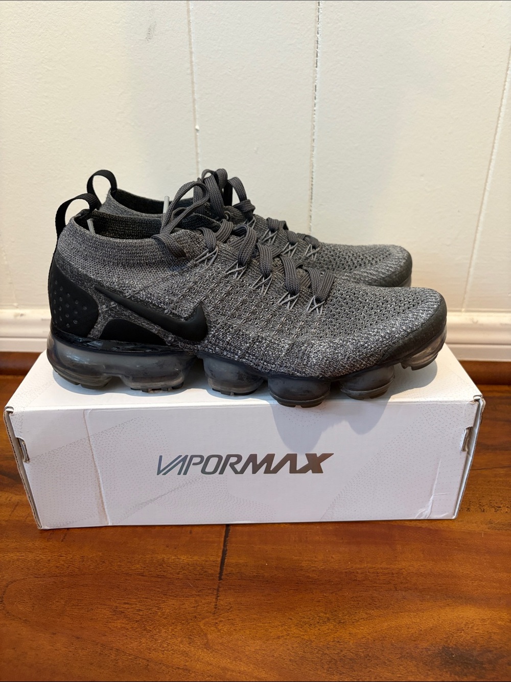 Nike VaporMax Flyknit Sneaker — Dark Gray/Black